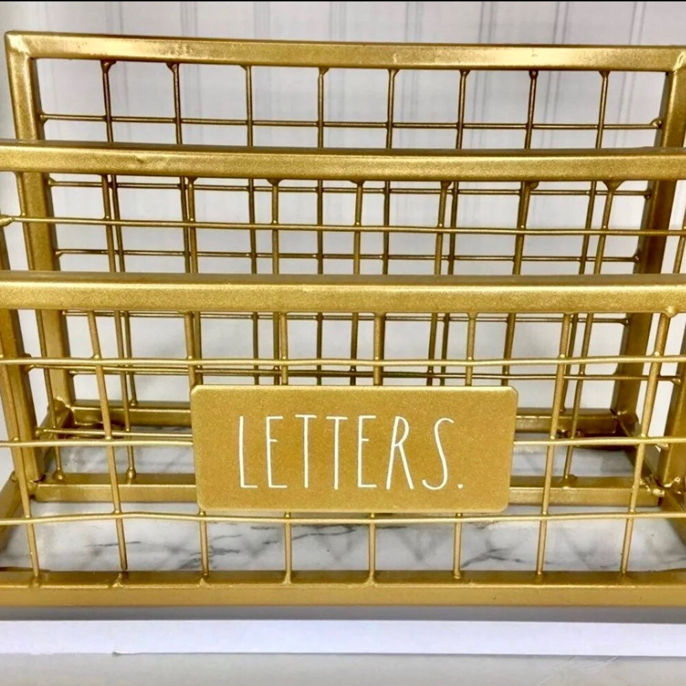 Rae Dunn Letter Holder Office Supplies Gold NWT